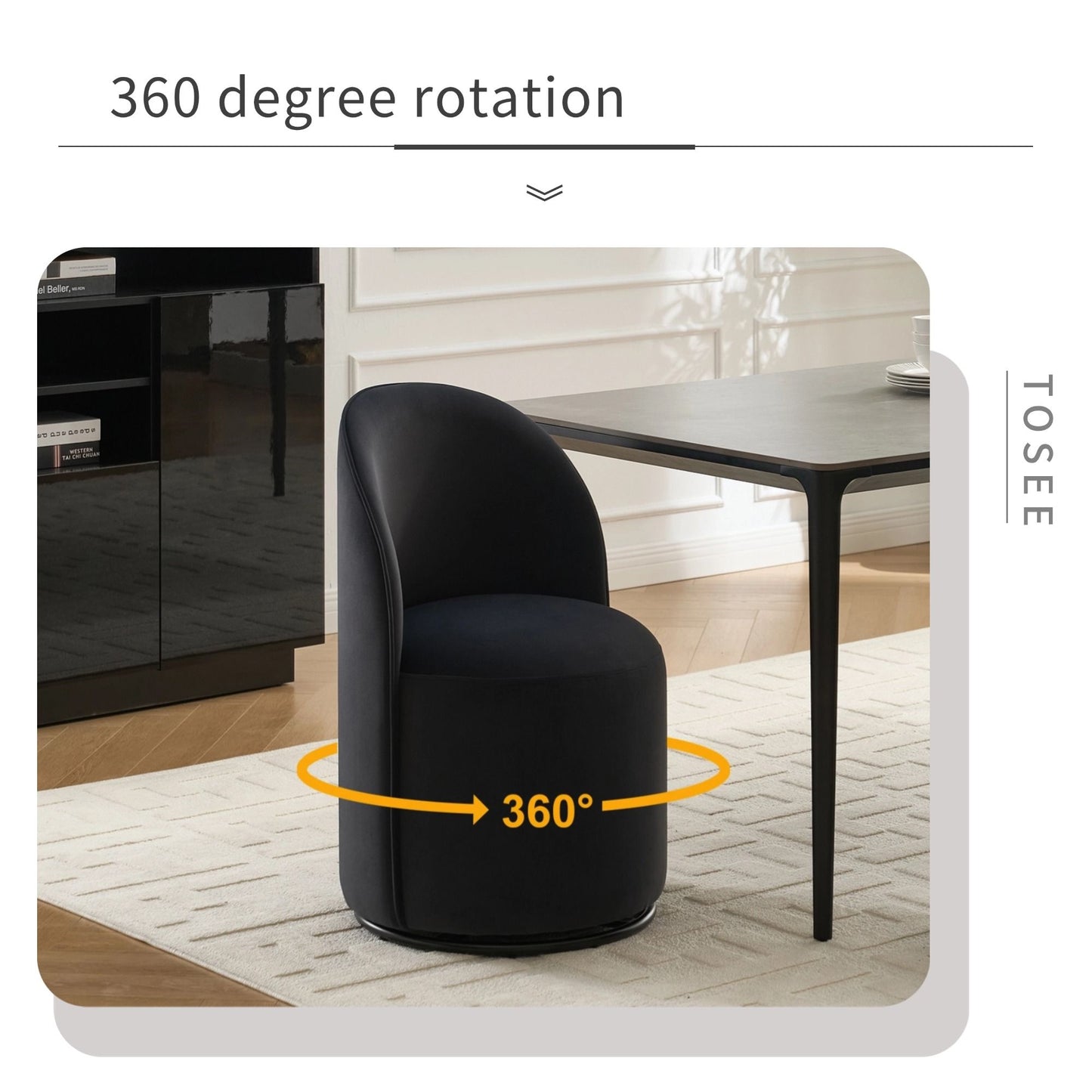 360 Degree Swivel Armless Dining Barrel Chair Home Essentials