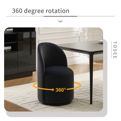 360 Degree Swivel Armless Dining Barrel Chair Home Essentials