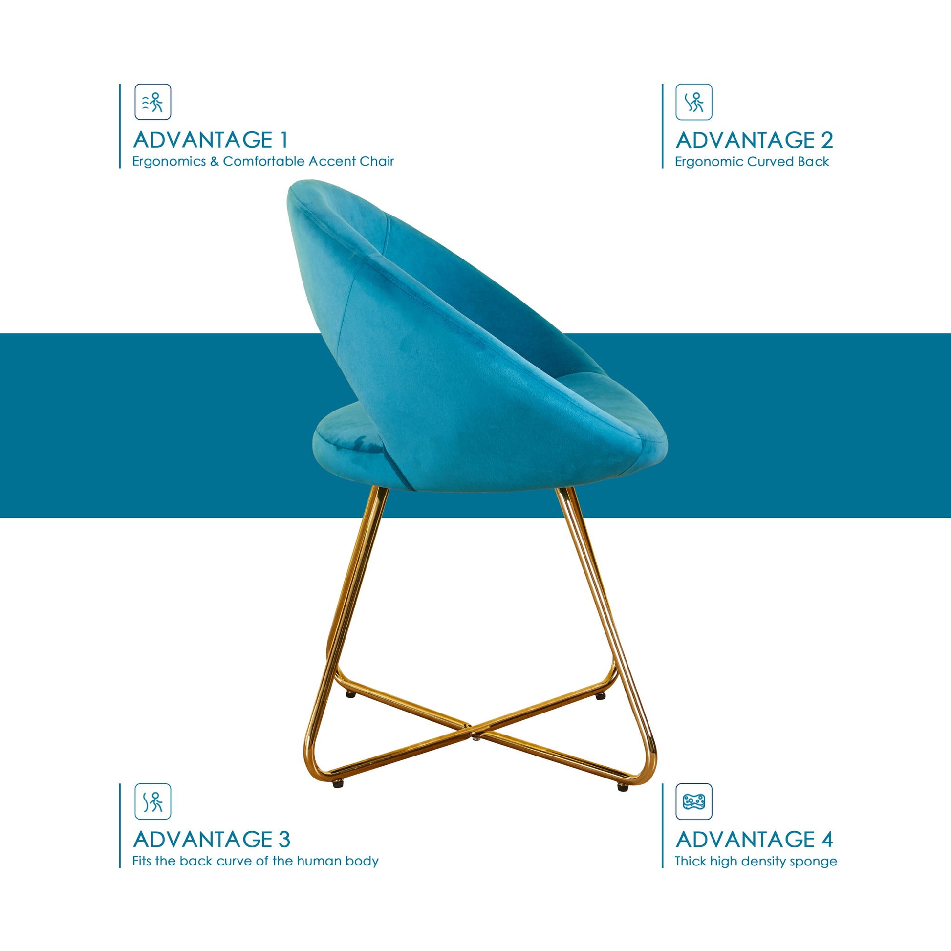 Modern Accent Velvet Lounge Chair Home Essentials