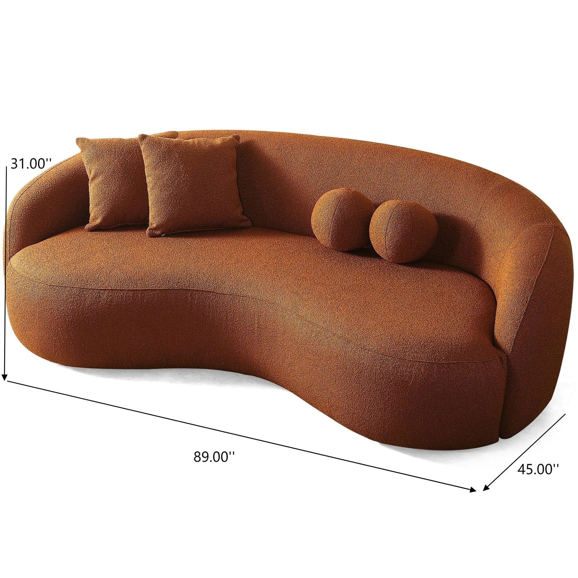 Drake - Japandi Style Curvy Boucle Sofa Ashcroft Furniture