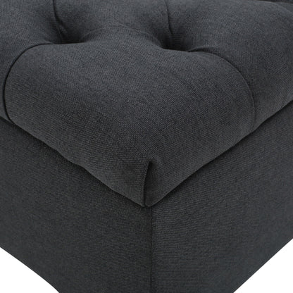 Glouster - Contemporary Storage Ottoman With Button Tufted Design Noble House