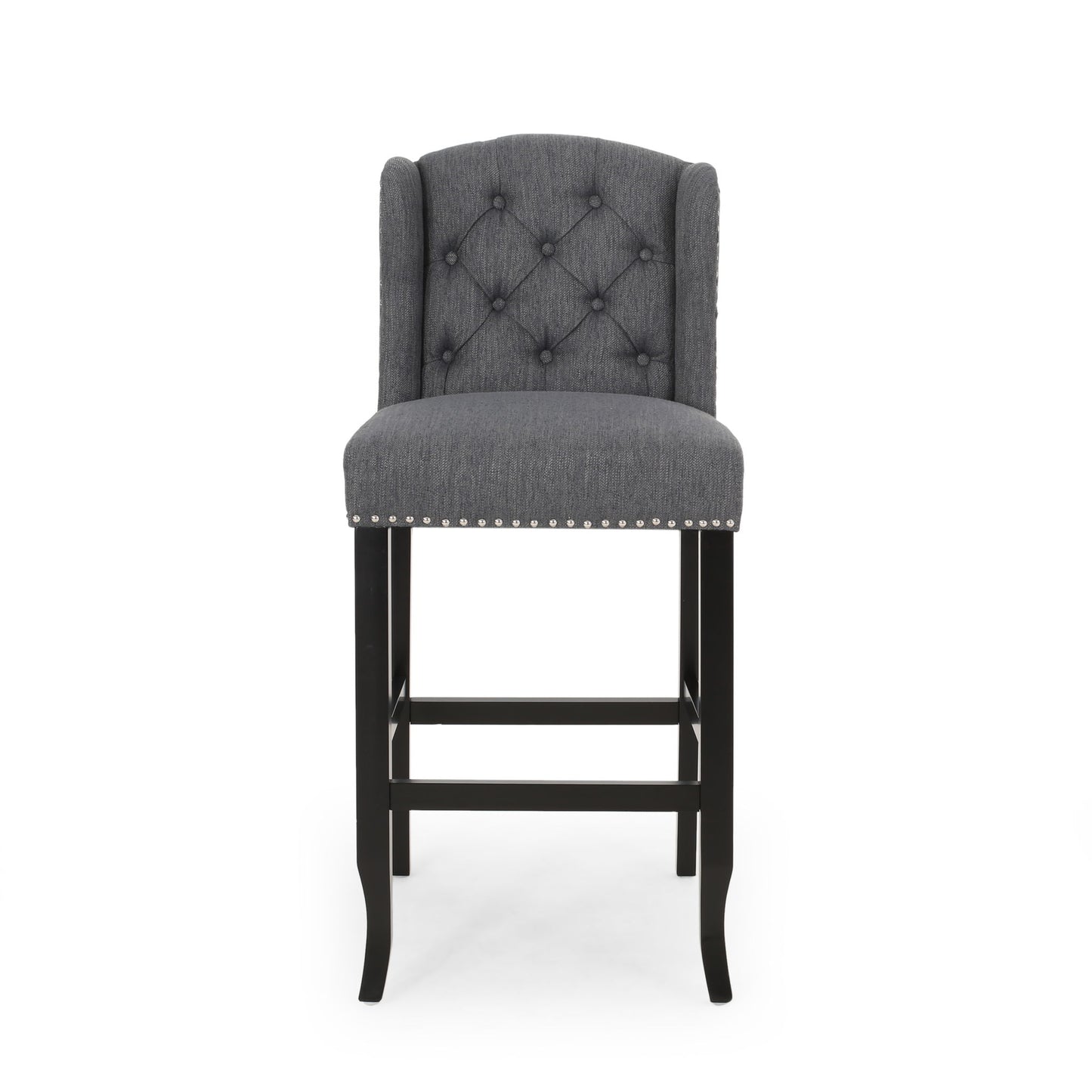Vienna - Contemporary Fabric Tufted Wingback Counter Stools (Set of 2) Noble House