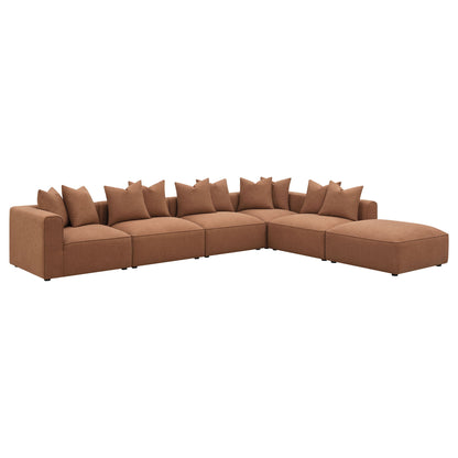 Colleen - 6 Piece Modular Sectional With Tight Seats - Terracotta Furniture Max
