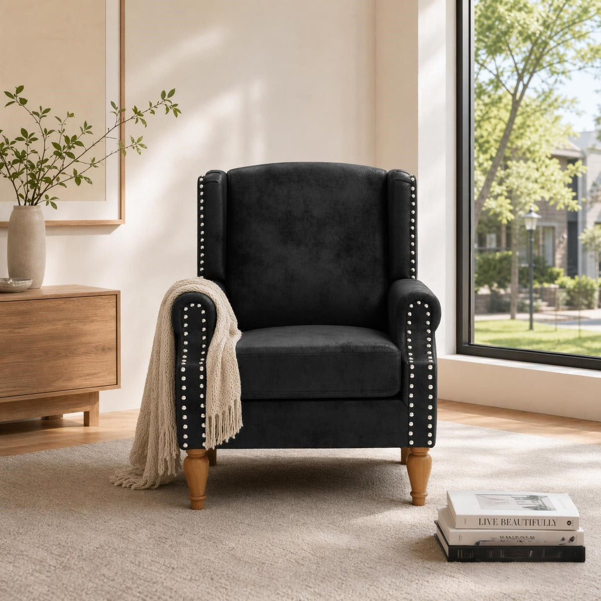 Decorative Chair With Stud Detailing Home Essentials