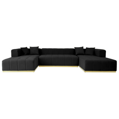 Nolan - U-Shape Corner Sofa - Black Ashcroft Furniture