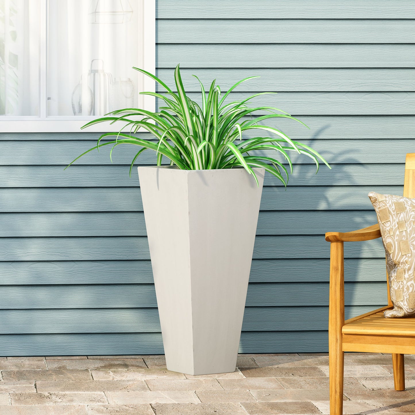 Outdoor Modern Cast Stone Planter Noble House