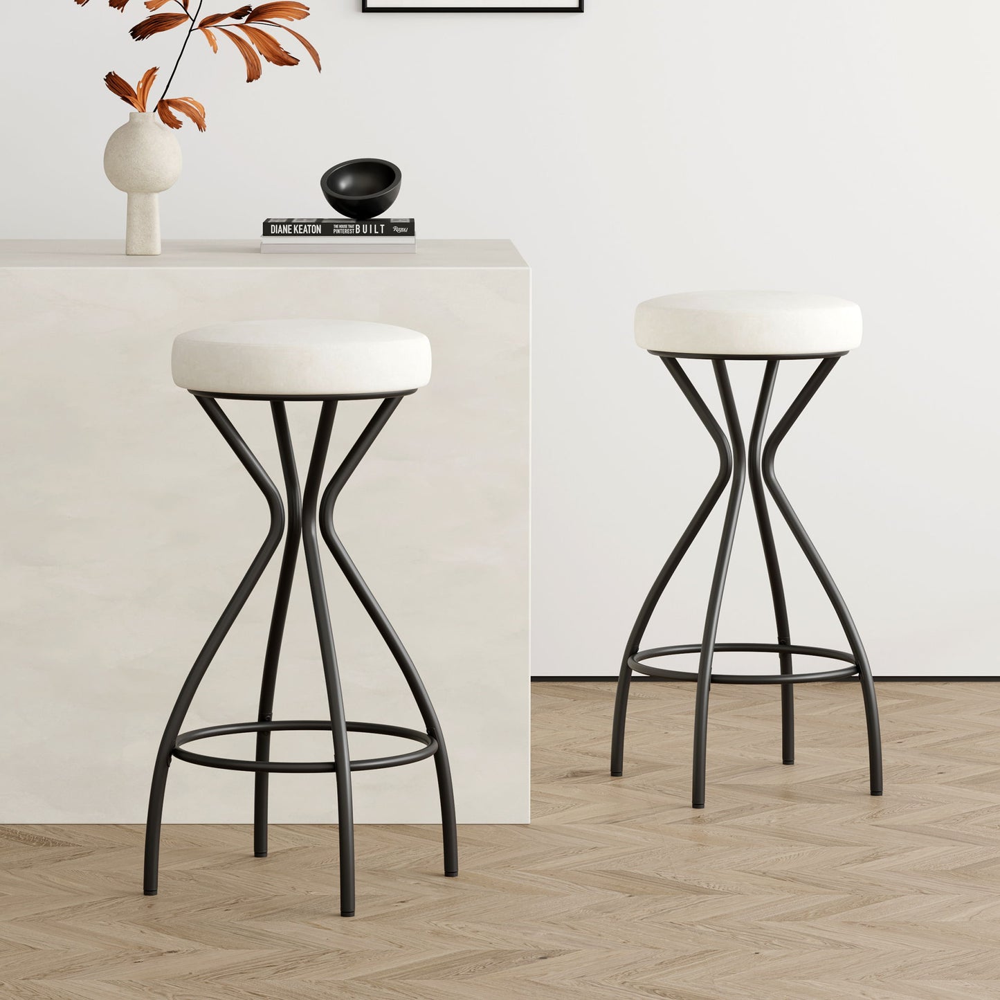 Modern Backless Bar Stools For Kitchen Island (Set of 2) Home Essentials
