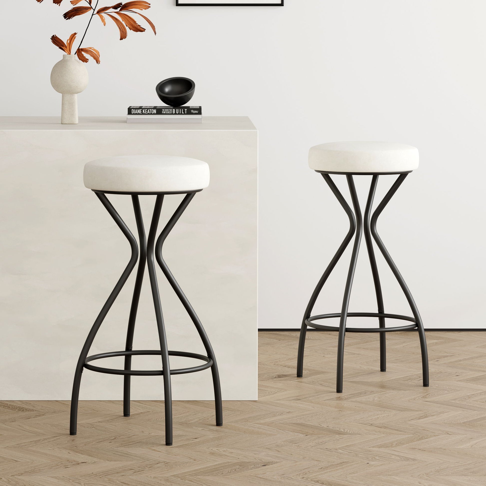 Modern Backless Bar Stools For Kitchen Island (Set of 2) Home Essentials