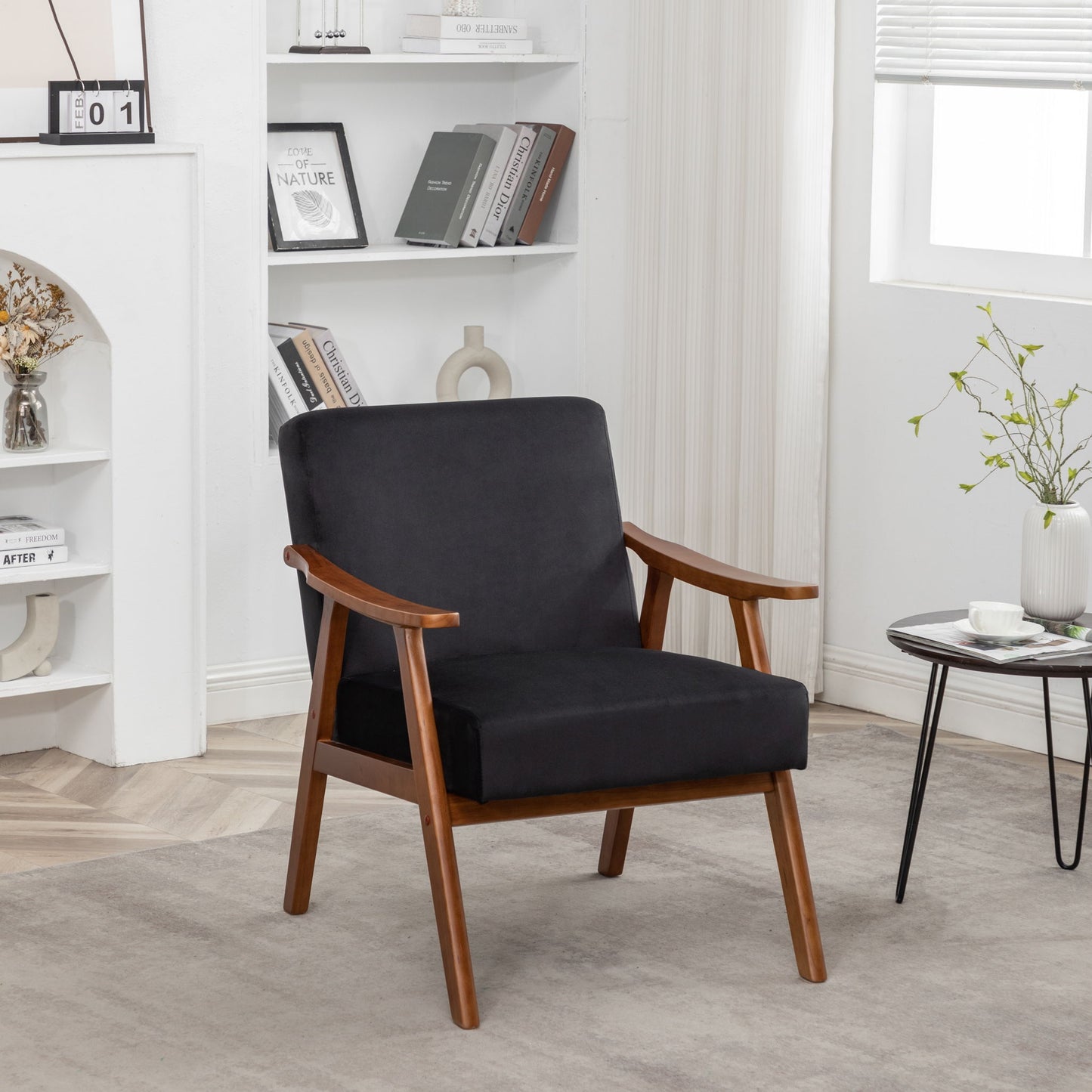 Accent Chair, Classic Mid Century Modern For Extra Seating US Pride