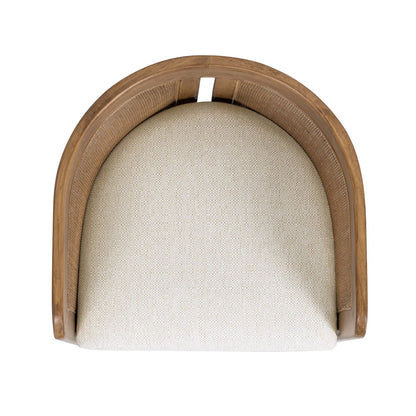 Lilith - Curved Upholstered Dining Chair, Stain Resistant High - White Pepper Jennifer Taylor Home