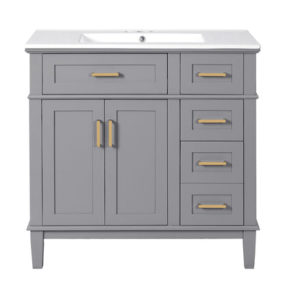 Modern Bathroom Vanity With Ceramic Sink, Soft Close Storage Cabinet Hearth and Haven