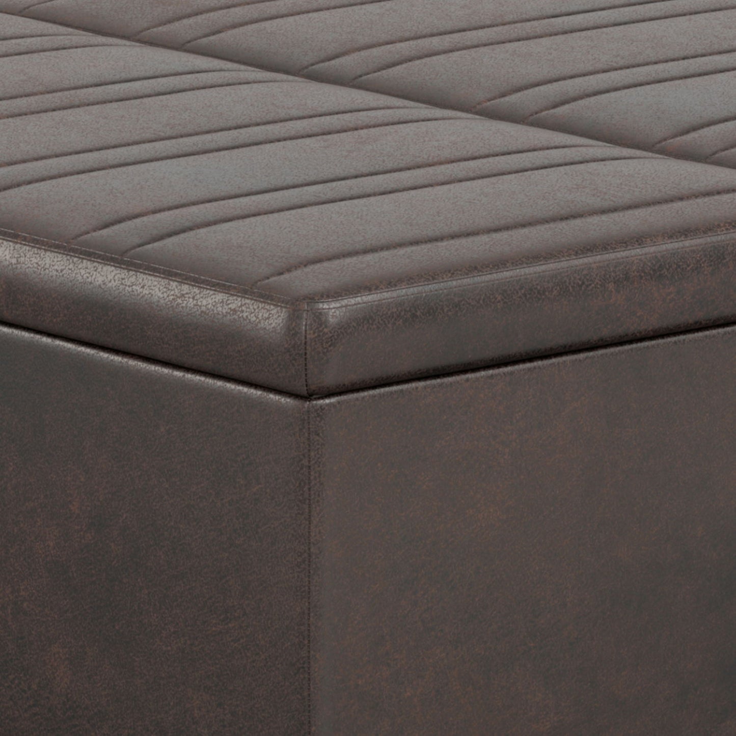 Ellis - Upholstered Coffee Table Storage Ottoman Simpli-Home