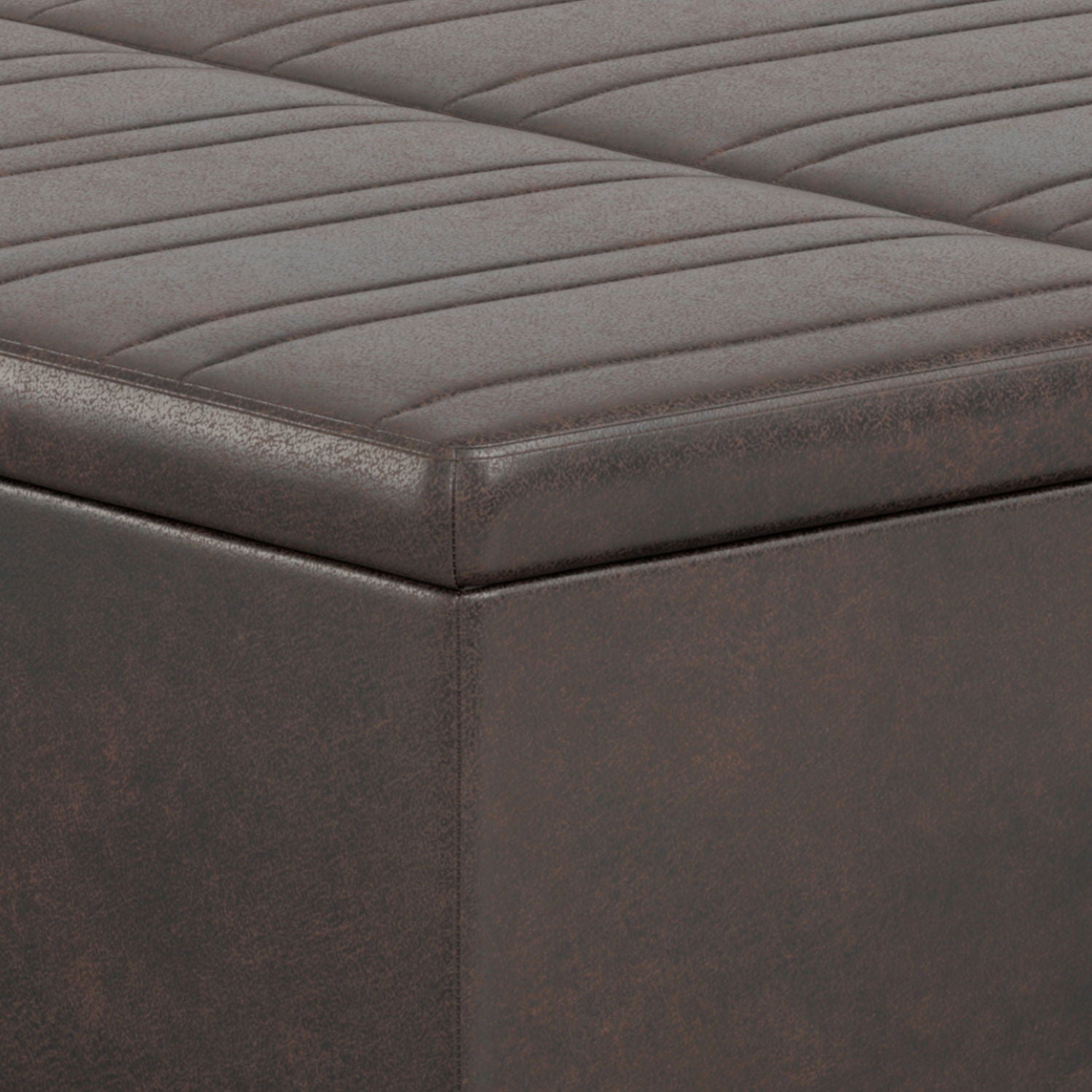Ellis - Upholstered Coffee Table Storage Ottoman Simpli-Home