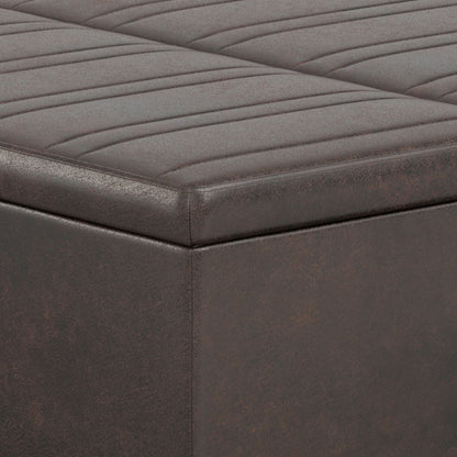 Ellis - Upholstered Coffee Table Storage Ottoman Simpli-Home