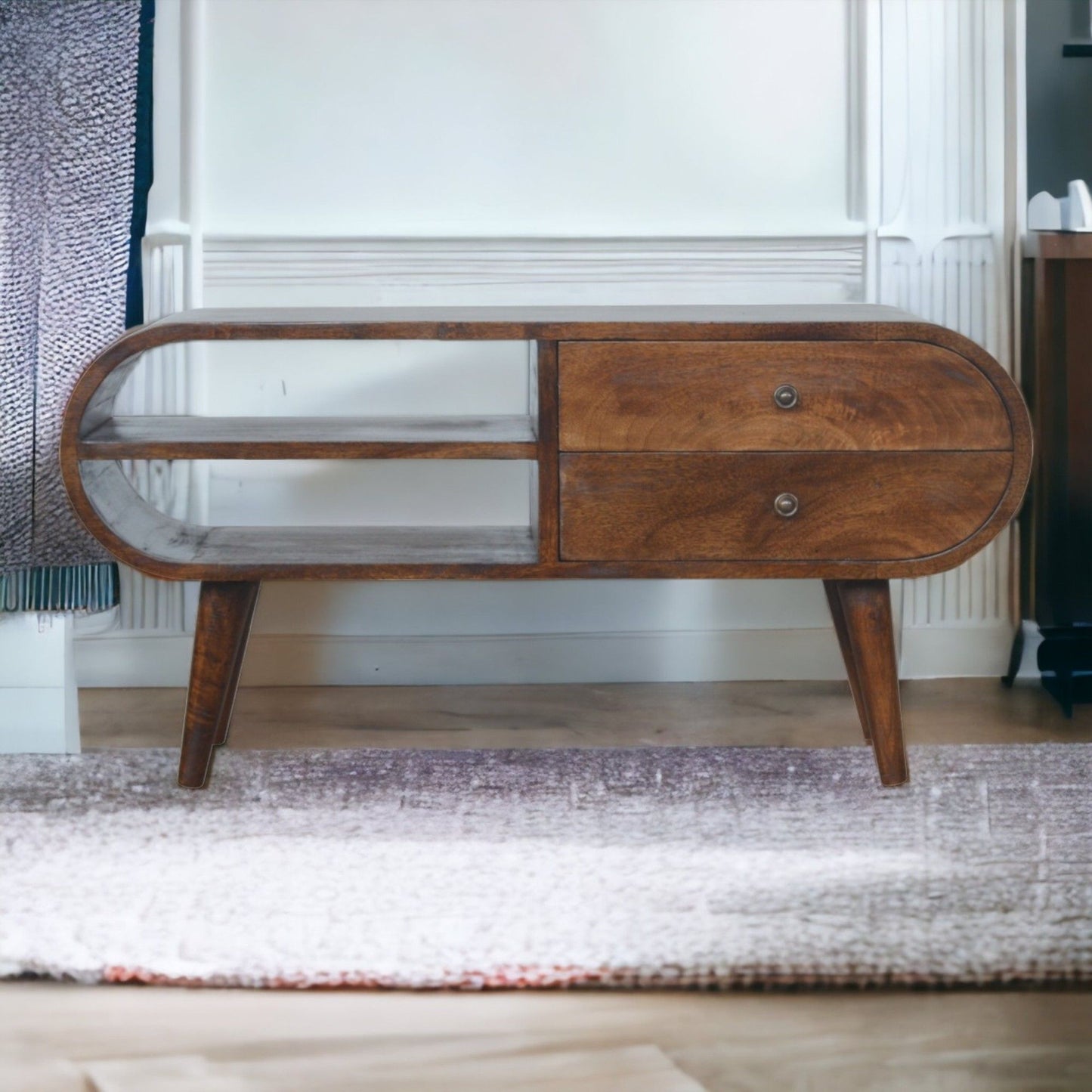 Circular Media Unit - Chestnut Artisan Furniture