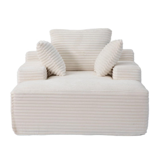 Oversized Chaise Lounge Chair Cozy Cloud Couch With 3 Throw Pillows And Wide Armrest - Snoozhouse