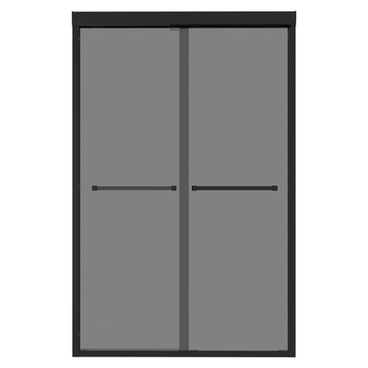 Double Sliding Glass Shower Door 8Mm Tempered Glass With Stainless Steel Frame - Matte Black Daily Nest