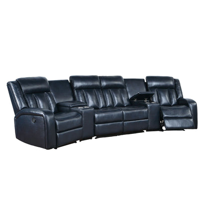 Reclining Sectional Sofa Set With Console Cup Holders USB Ports And Track Arms Home Essentials