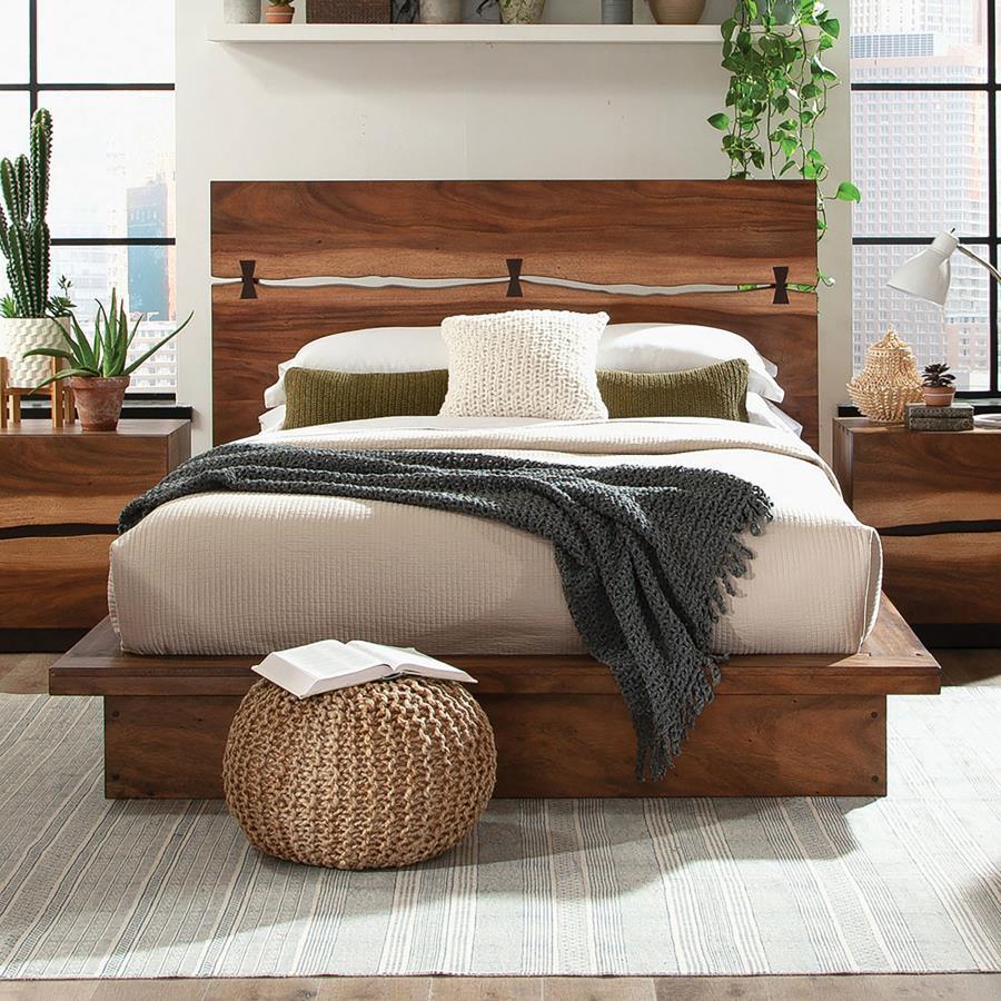 Winslow - Queen Headboard, Box 1 of 2 - Smokey Walnut And Coffee Bean CoasterElevations