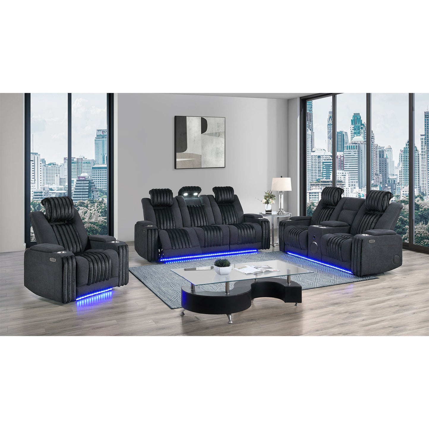 Duran - Power Reclining Set With Power Headrest Global Furniture USA