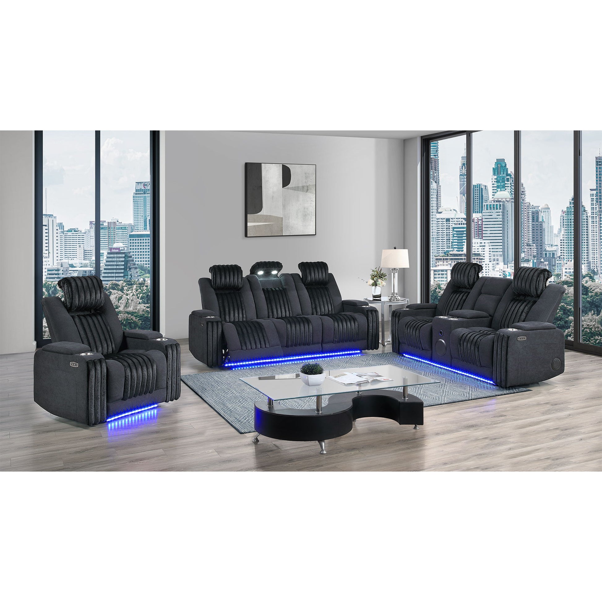 Duran - Power Reclining Set With Power Headrest Global Furniture USA