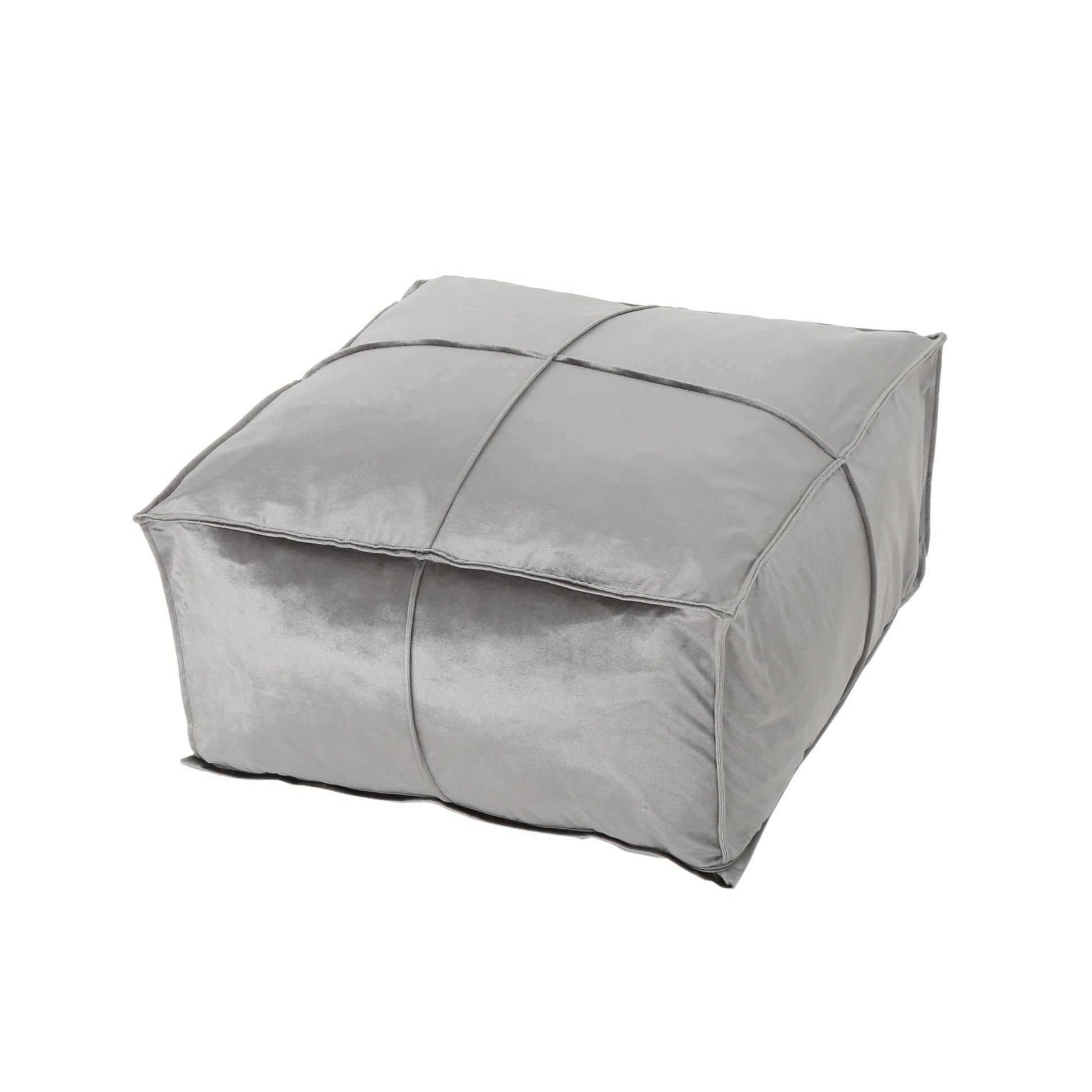 Nati - Square Pouf Ottoman And Floor Cushion - Smoke Home Essentials