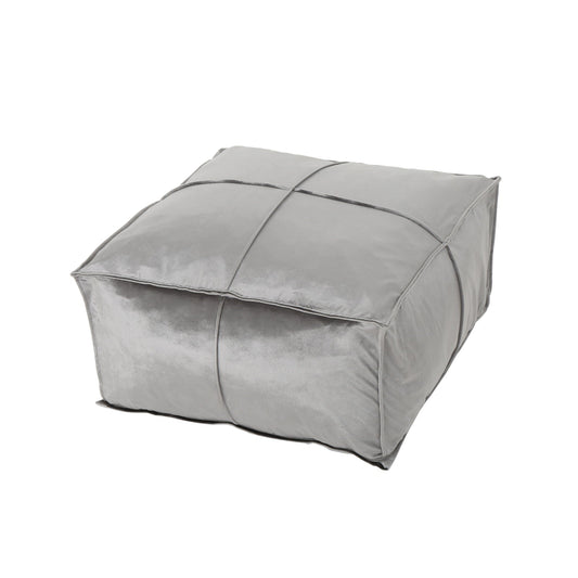 Nati - Square Pouf Ottoman And Floor Cushion - Smoke Home Essentials