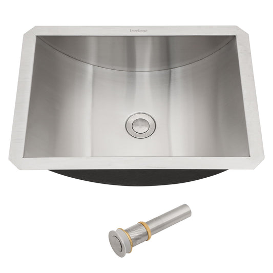 Undermount Bathroom Sink With Pop Up Drain, Durable Material, Easy Clean Nano Finish - Brushed Nickel Daily Nest