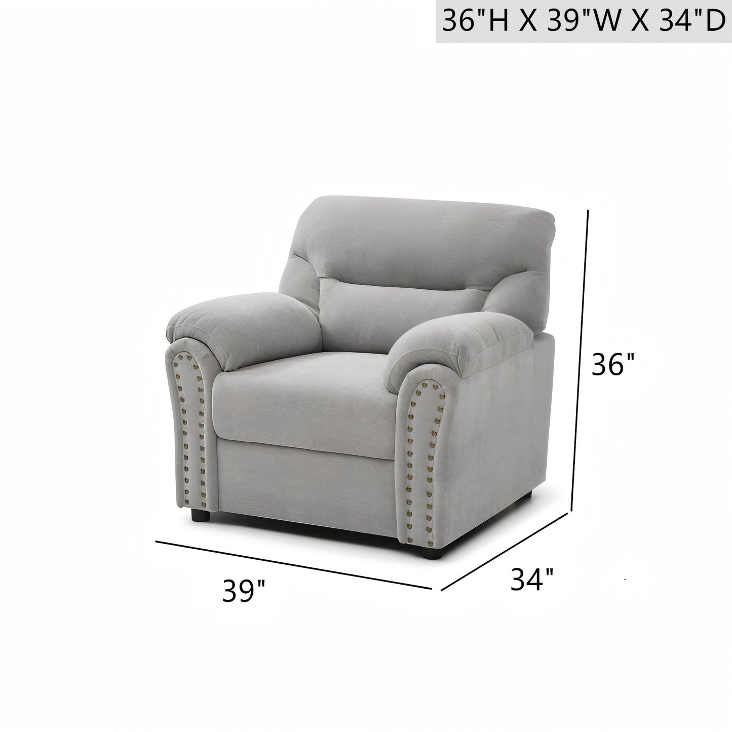 Hamilton - Chair With Hand Applied Nailhead Trim And Pillow Top Arm Cushions Glory Furniture