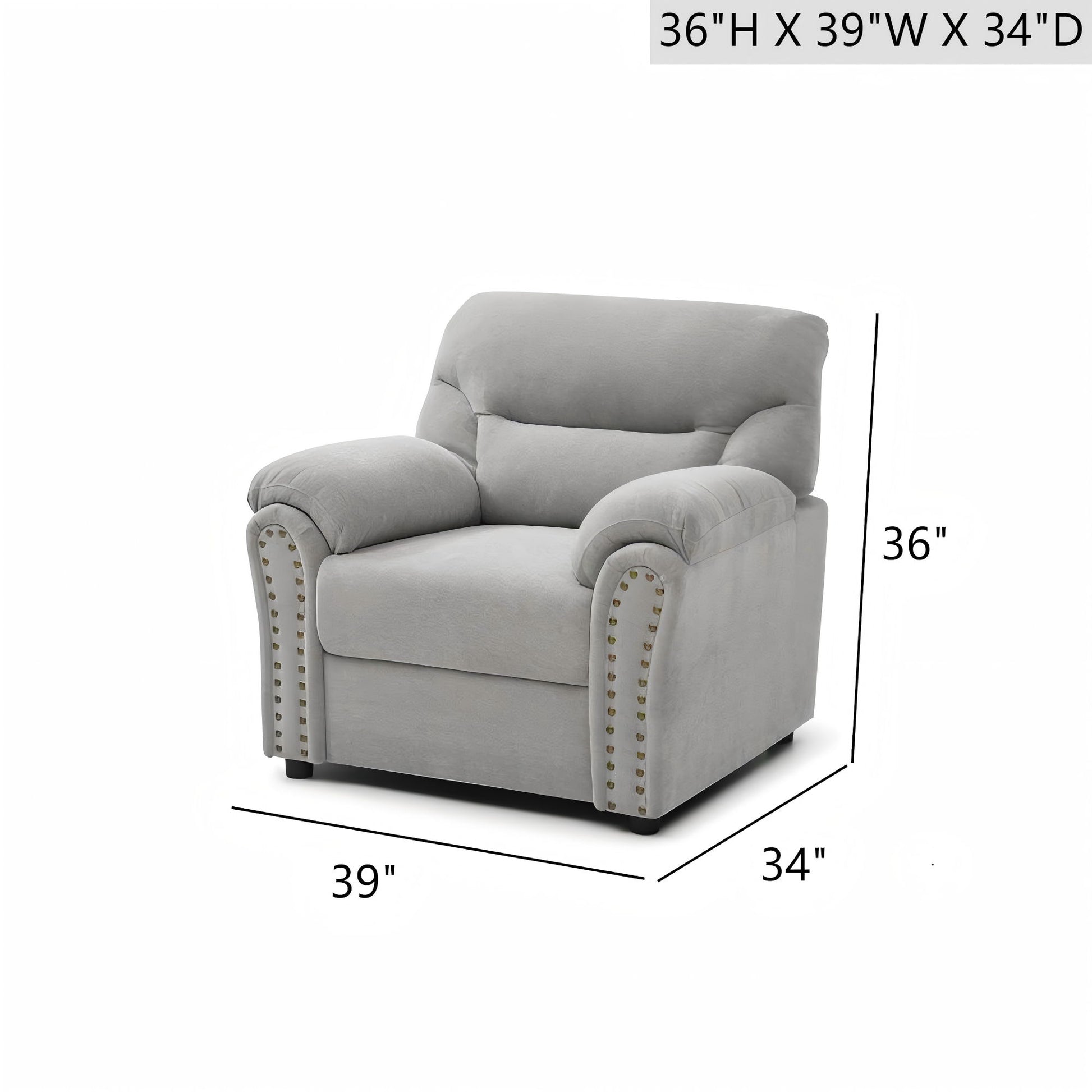 Hamilton - Chair With Hand Applied Nailhead Trim And Pillow Top Arm Cushions Glory Furniture
