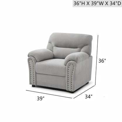 Hamilton - Chair With Hand Applied Nailhead Trim And Pillow Top Arm Cushions Glory Furniture