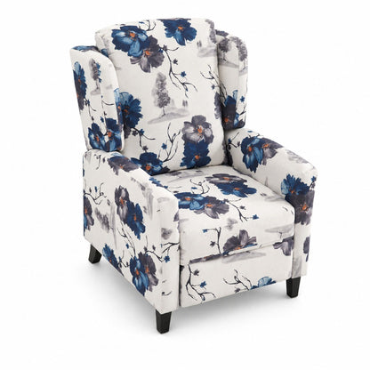 Wingback Recliner Chair With Padded Arms - Blue Home Essentials