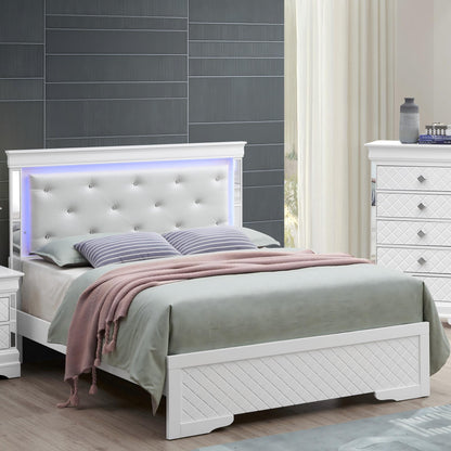 Bed With LED Light Accents Headboard Glory Furniture
