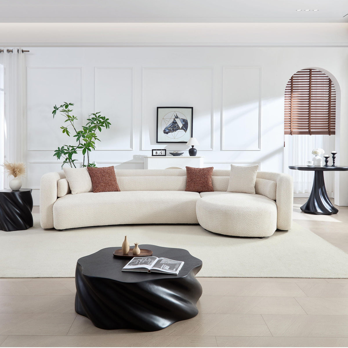 Curved Sectional Sofa, L - Shape Modular Chaise Home Essentials