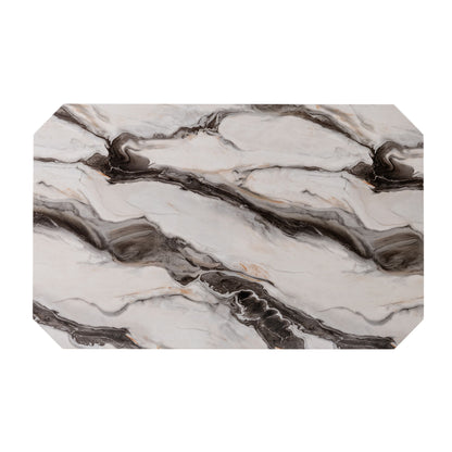 Magaly - Bar Table With Marbled Top Detail And Scalloped Edges - Dark Gray Global Furniture USA