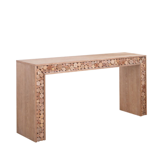Rustic Wood Console Table With Natural Log Accents, Entryway Table, Narrow Sofa Table, Hallway Accent Table, Modern Farmhouse Style - Natural Home Essentials