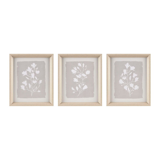 Fair Florets - Printed Framed Graphic (Set of 3) - Beige Madison Park