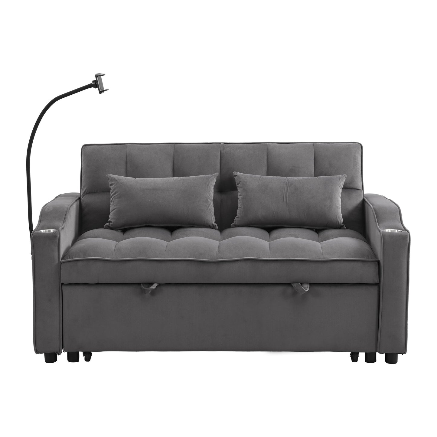 Sofa Bed With Trundle For Small Rooms - Dark Gray Home Essentials