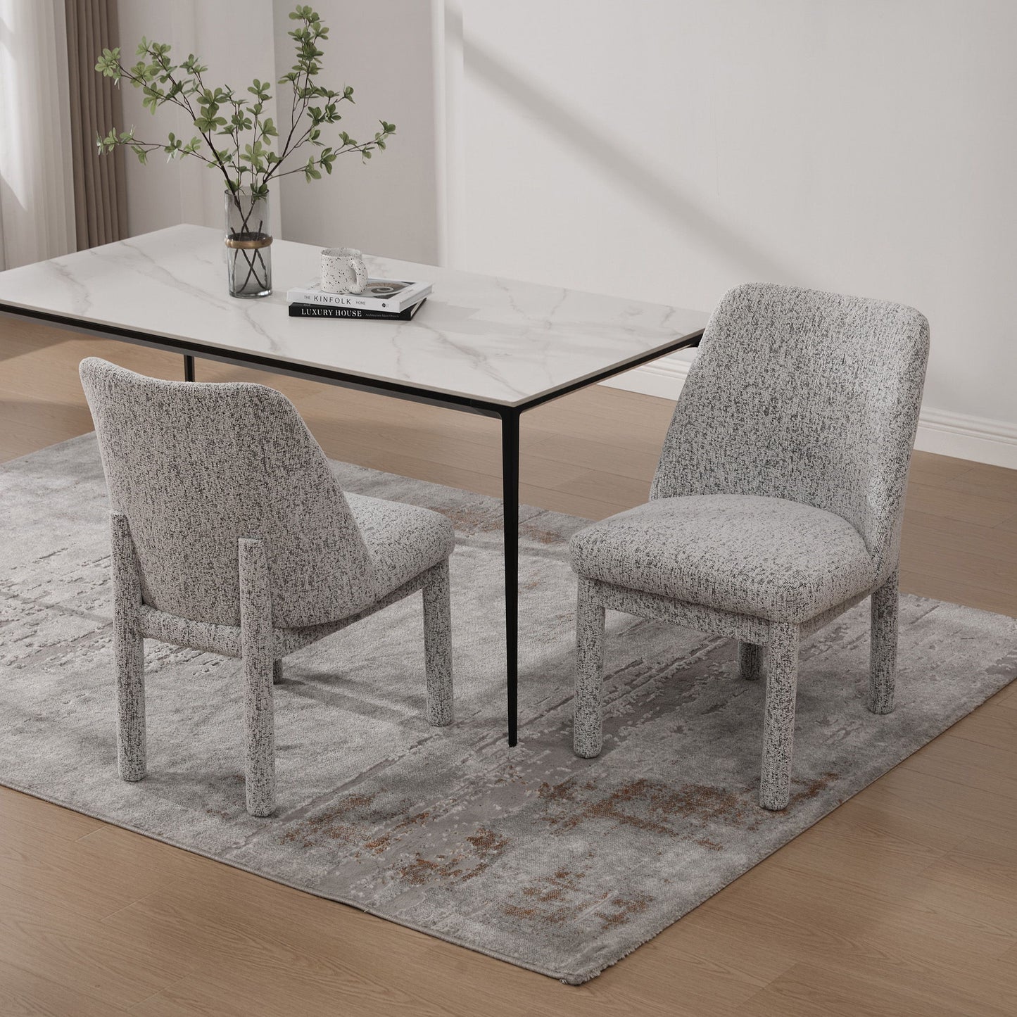 Wide Minimalist Dining Chair (Set of 2) Home Essentials