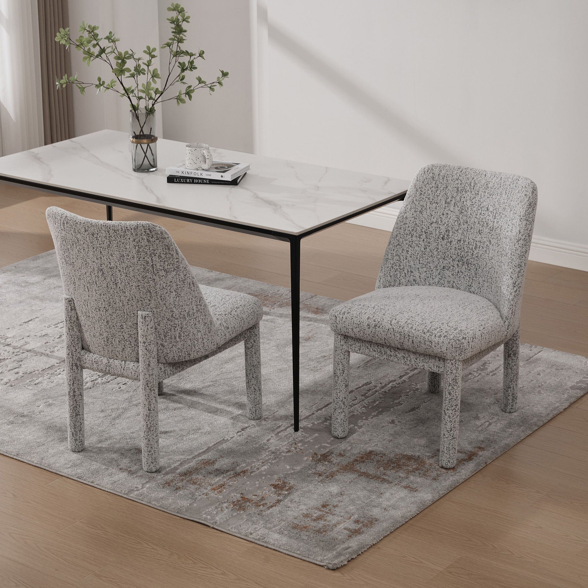 Wide Minimalist Dining Chair (Set of 2) Home Essentials
