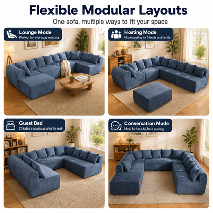 8 Seater U-Shaped Couch With Ottoman Home Essentials