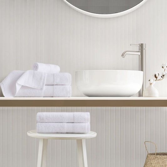 Premium Turkish Cotton 500GSM Plush Towel Set - White Super Listing