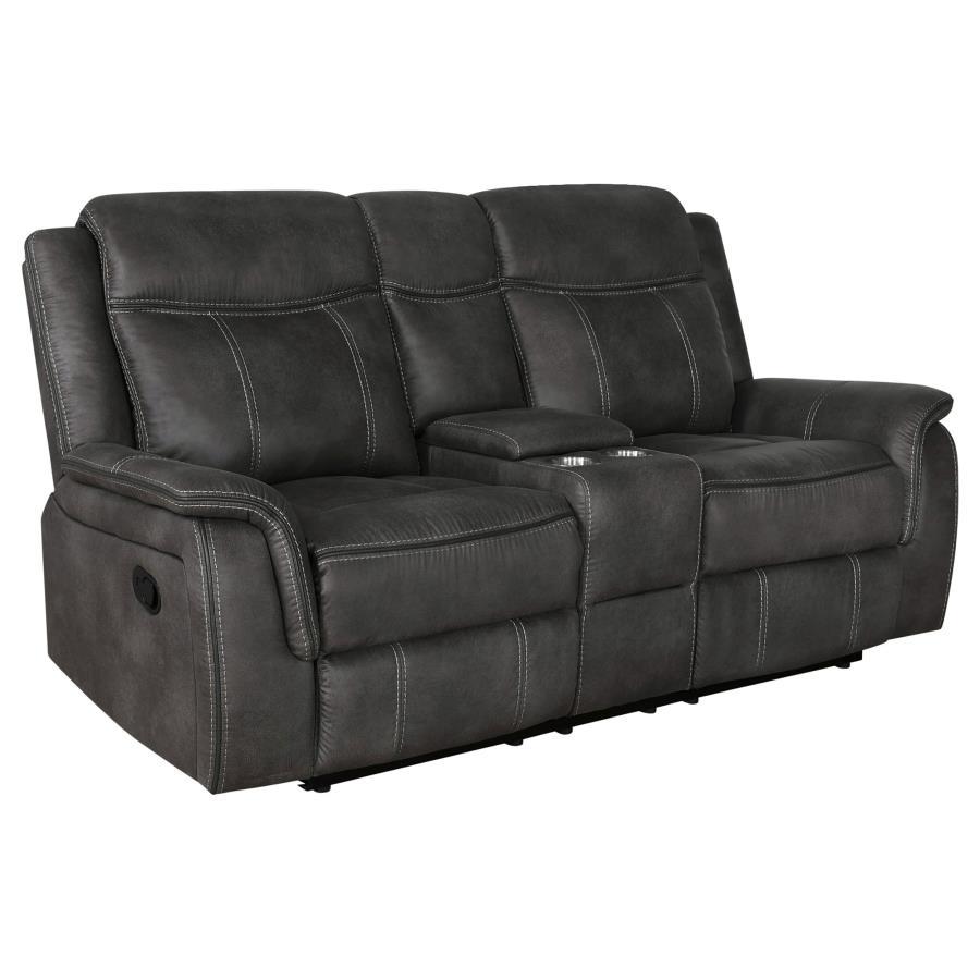 Lawrence - Upholstered Padded Arm Reclining Loveseat - Charcoal CoasterEveryday
