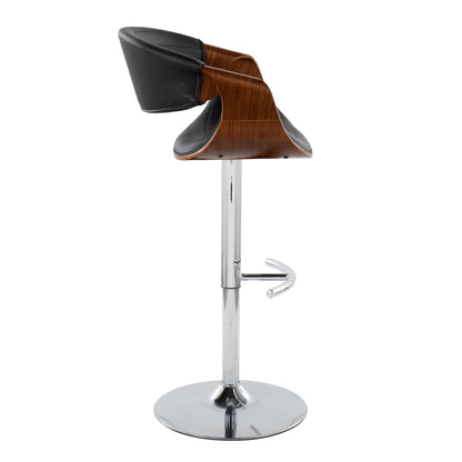 Symphony - Mid Century Modern Adjustable Barstool & Swivel With Rounded T Footrest (Set of 2) Lumi Source