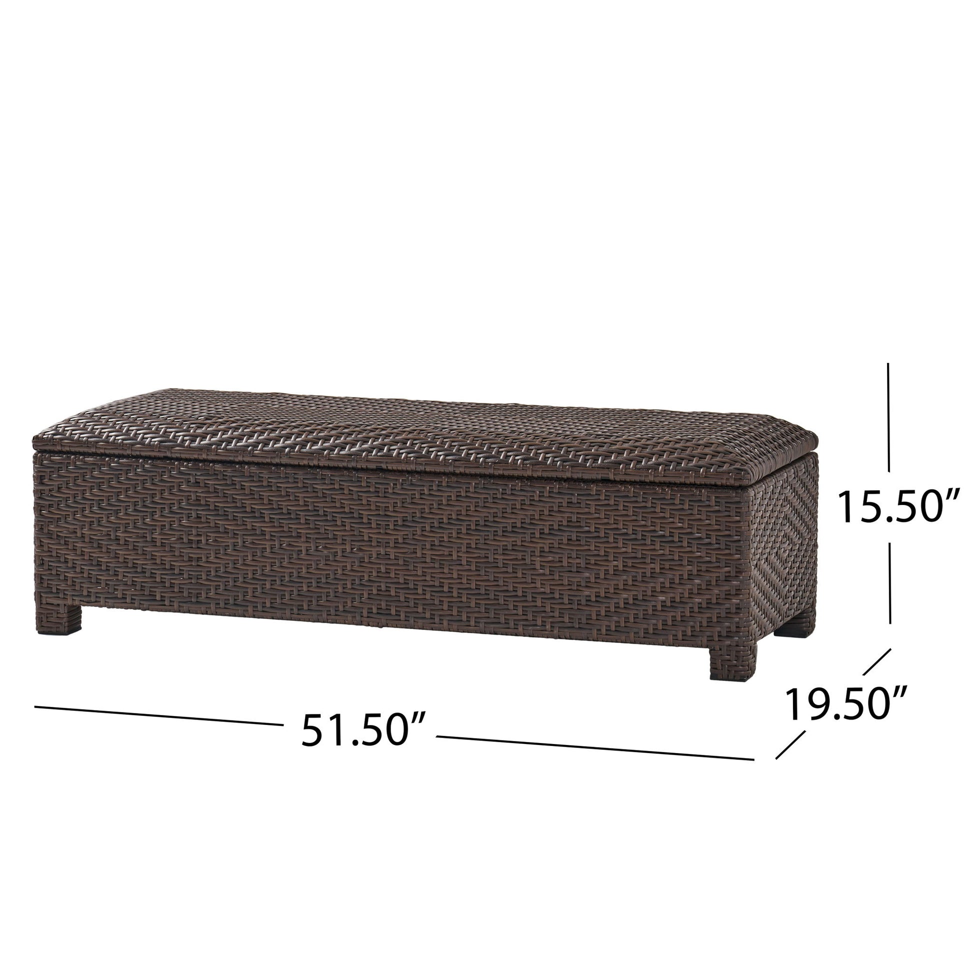 Santiago - Wicker Storage Bench - Brown Multi Noble House