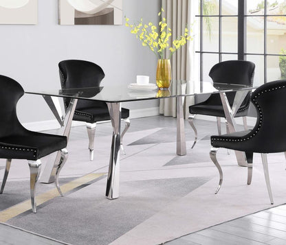 Alaia - Rectangular Glass Top Dining Table - Chrome Coaster Fine Furniture