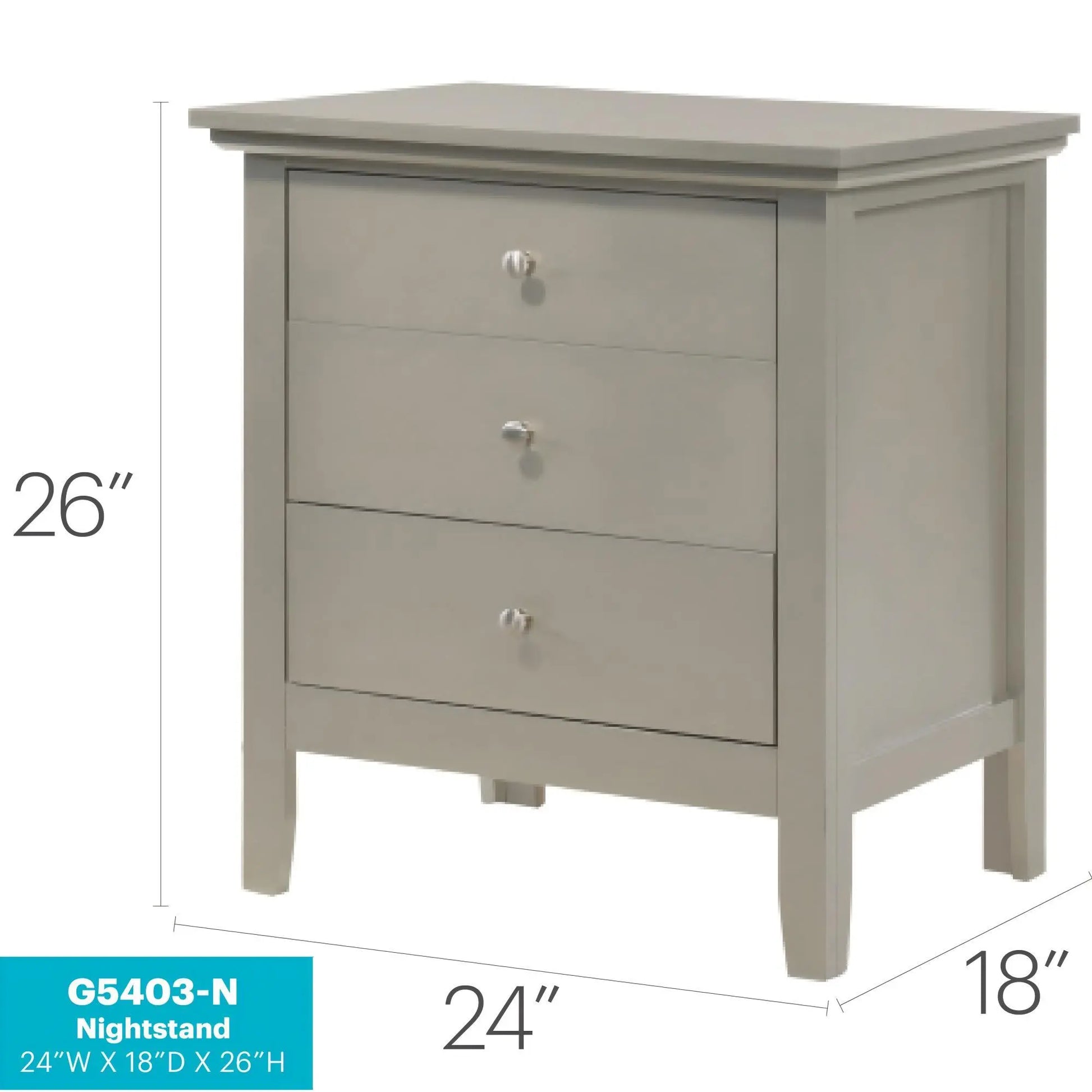 3 Drawer Nightstand & Dove Tailed Drawers Glory Furniture