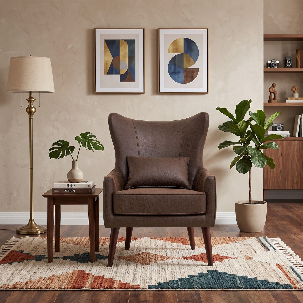Leisure Chair With Curved Backrest Home Essentials