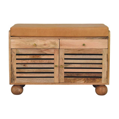 Shutter Shoe Rack With 2 Drawers - Beige