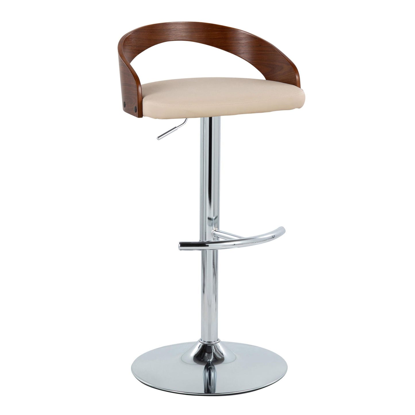 Grotto - Contemporary Adjustable Barstool & Swivel With Rounded T Footrest (Set of 2) Lumi Source